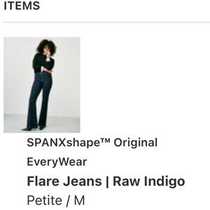 SPANXshape™ Original EveryWear
Flare Jeans | Raw Indigo
Petite / M